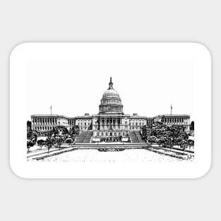 UNITED STATES CAPITOL (west front) - INK PAINTING .1 Sticker